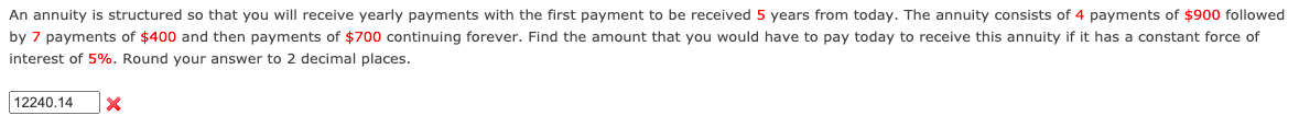 Please show work (not in excel): An annuity is structured so that