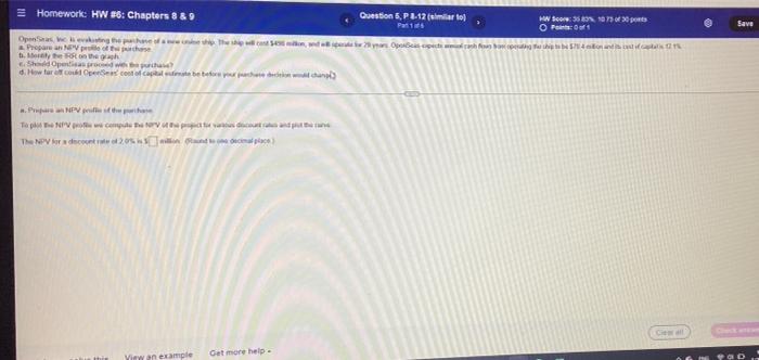  Homework: HW #6: Chapters 8 & 9 Question 6, P 8-12