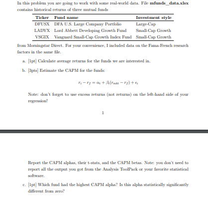  Please solve it in excel step by step In this problem
