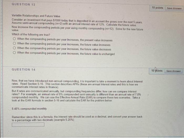  QUESTION 13 10 points Save Answer value Variable Relationships and Future