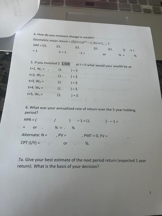 is your holding period return including the 2.72 dividend? HPR=1 1=1=1,)1= What