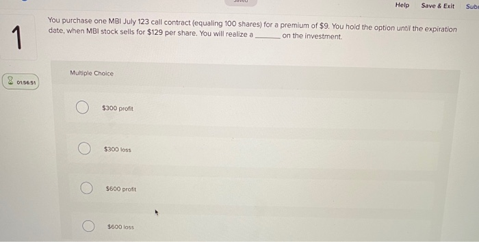  Help Save & Exit Subi You purchase one MBI July 123