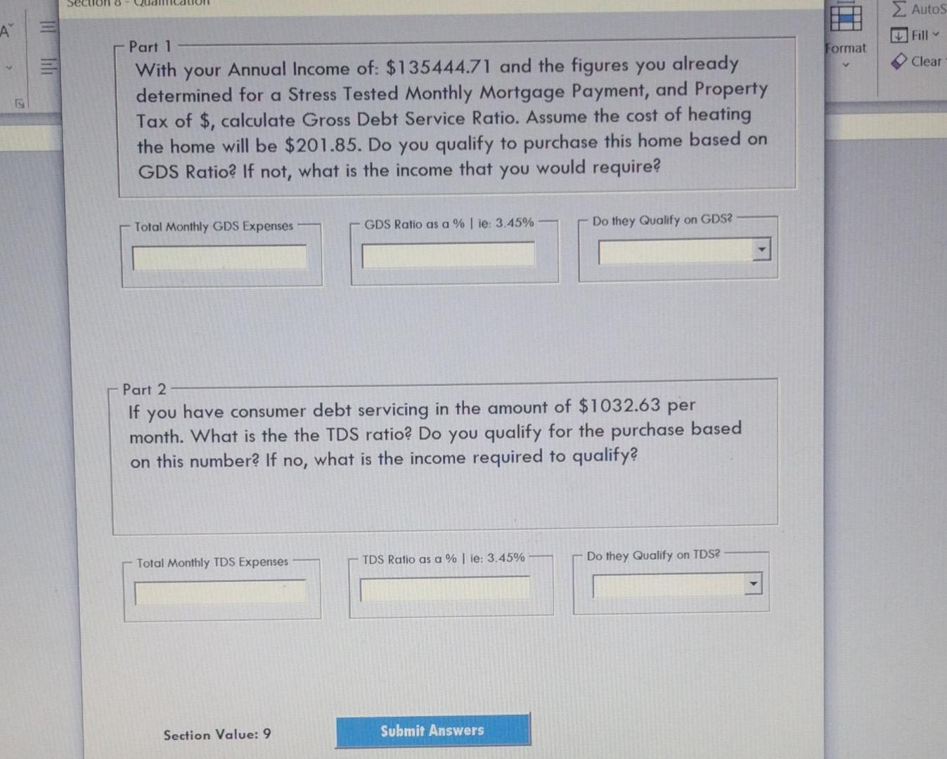 also determine the amount of INTEREST, PRINCIPAL and BALANCE owing for the
