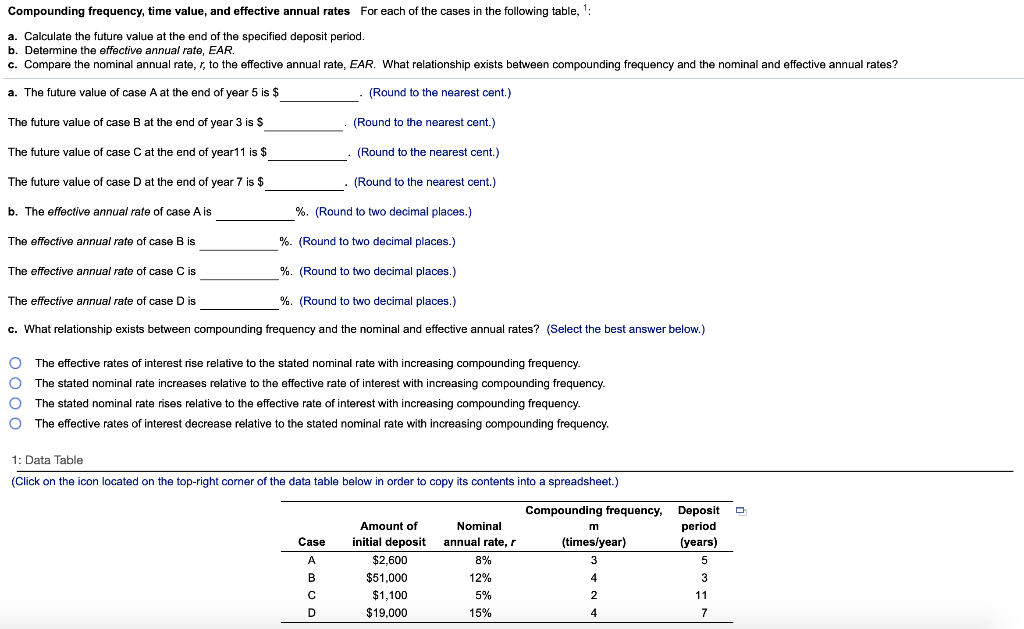 Please help walk me through this. I need formulas, not just answers!