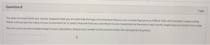 pts You plan to invest $20 per month. Supose that you we