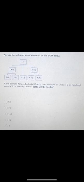  Answer the following question based on the BOM below. 1 CE