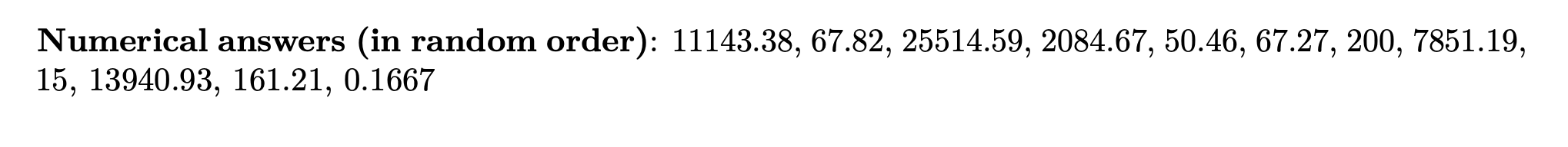 Please answer all parts and show all work, do not use excel.