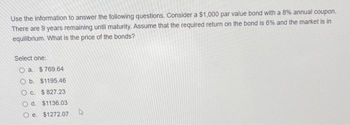 need help with this Use the information to answer the following questions.