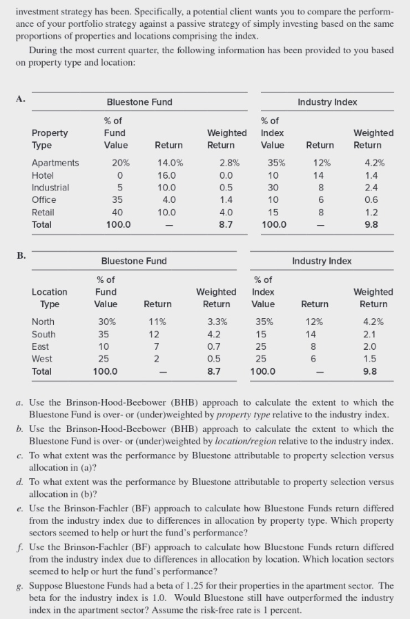 You have been asked to evaluate returns from your commercial real estate