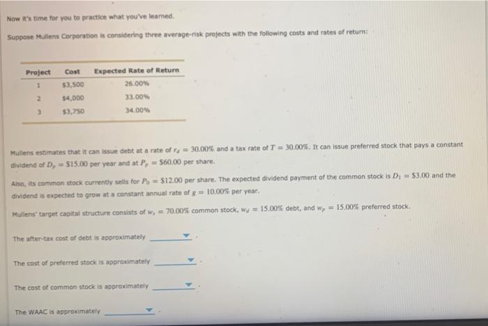  Now it's time for you to practice what you've learned Suppose