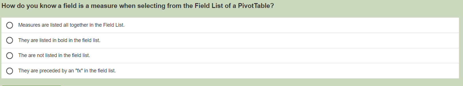 How do you know a field is a measure when selecting