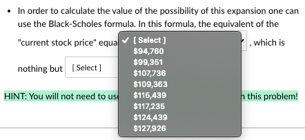 the value of the possibility of this expansion one can use the