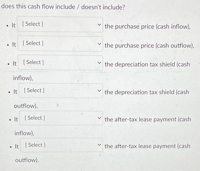 does or does not include the various drop downs in the second
