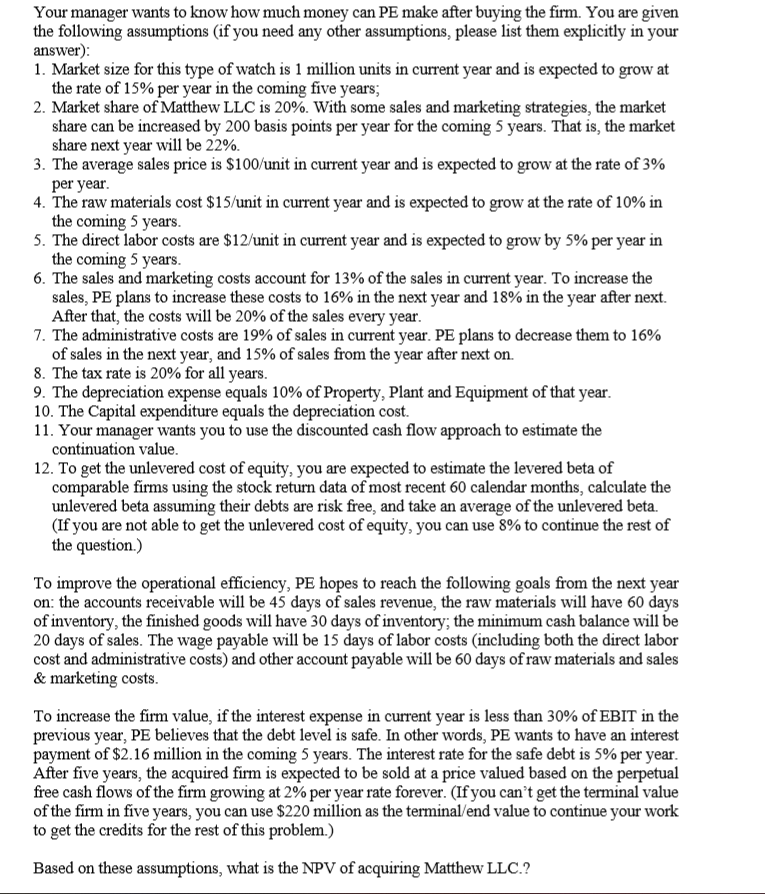 the additional assumption(s) if there is any. Thank you so much. Part