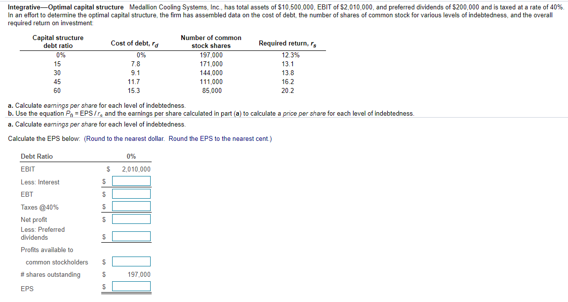 PLEASE refer to data table and requirements for your answer as