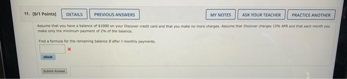  11. [0/1 Points) DETAILS PREVIOUS ANSWERS MY NOTES ASK YOUR TEACHER