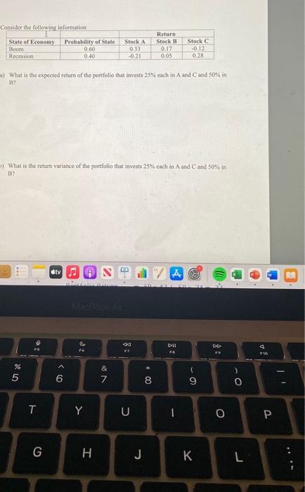  right answer only please Consider the following information. a) What is