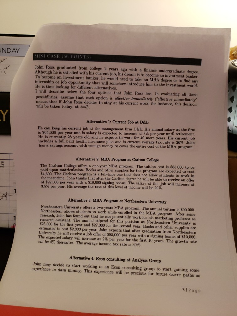 from college 2 years ago with a finance undergraduate degree. Although he