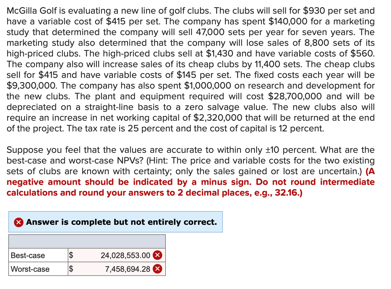 PLEASE EXPLAIN IN DETAIL McGilla Golf is evaluating a new line of