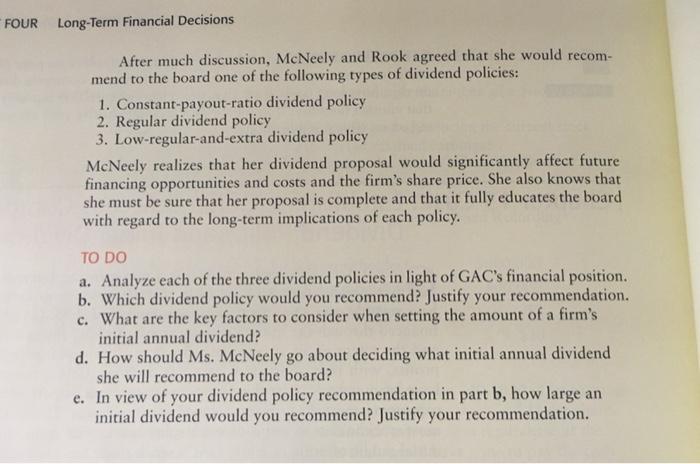 Access Company's O) Dividend Policy and Initial Dividend Ceneral Access Company (GAC)