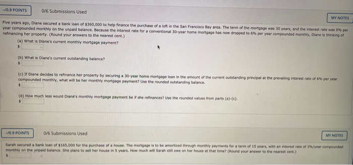  thank you so much for the help! -/0.9 POINTS 0/6 Submissions