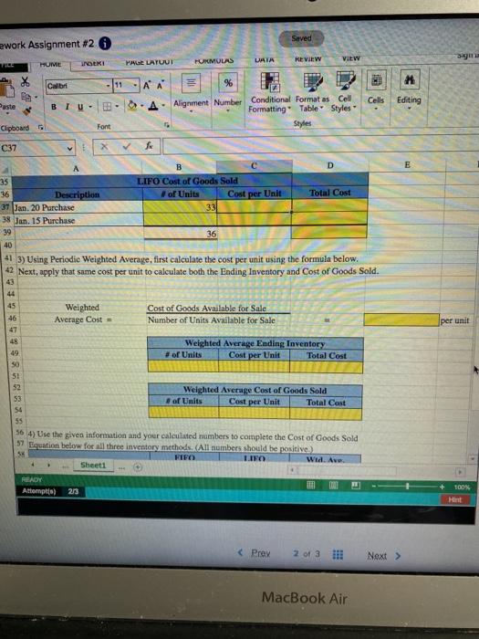 of Goods Sold values using periodic FIFO, LIFO, and Weighted Average Cost