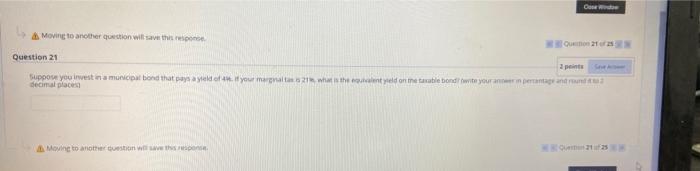  One Moving to another cotton will save the one Question 21