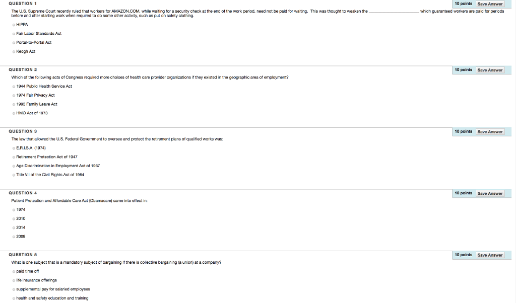 QUESTION 1 10 points Save Answer The UlS. Supreme Court recently