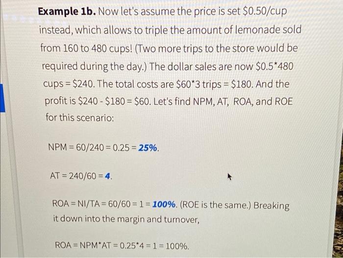 addition of debt: Price of $0.5/cup, Sales of $240, COGS of $180,