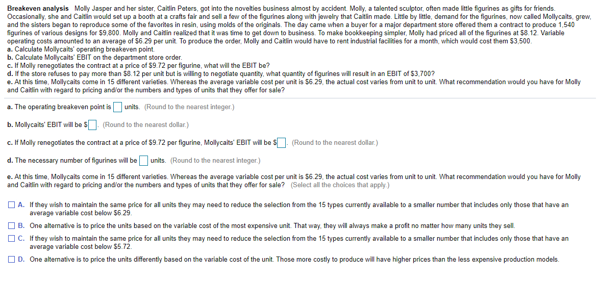 PLEASE refer to data table and requirements for your answer as