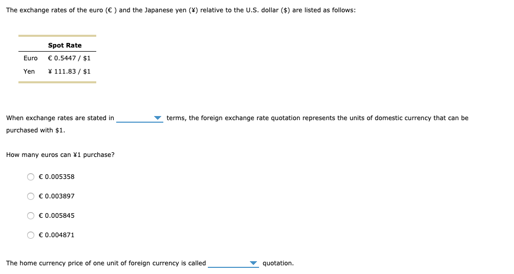 First pull down option: European American Last pull down option: direct indirect