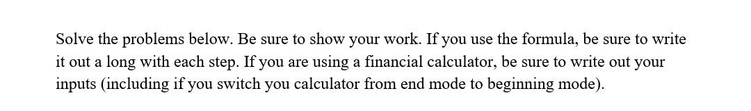  answer question 5 Solve the problems below. Be sure to show