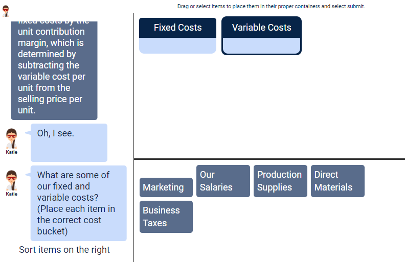 The question asks to sort the items displayed on the bottom right,