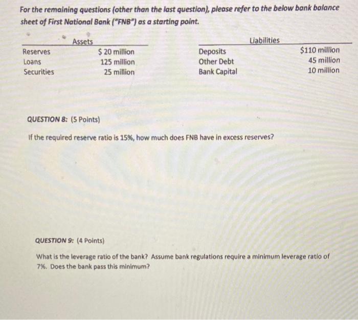 answer using excel For the remaining questions (other than the last question),