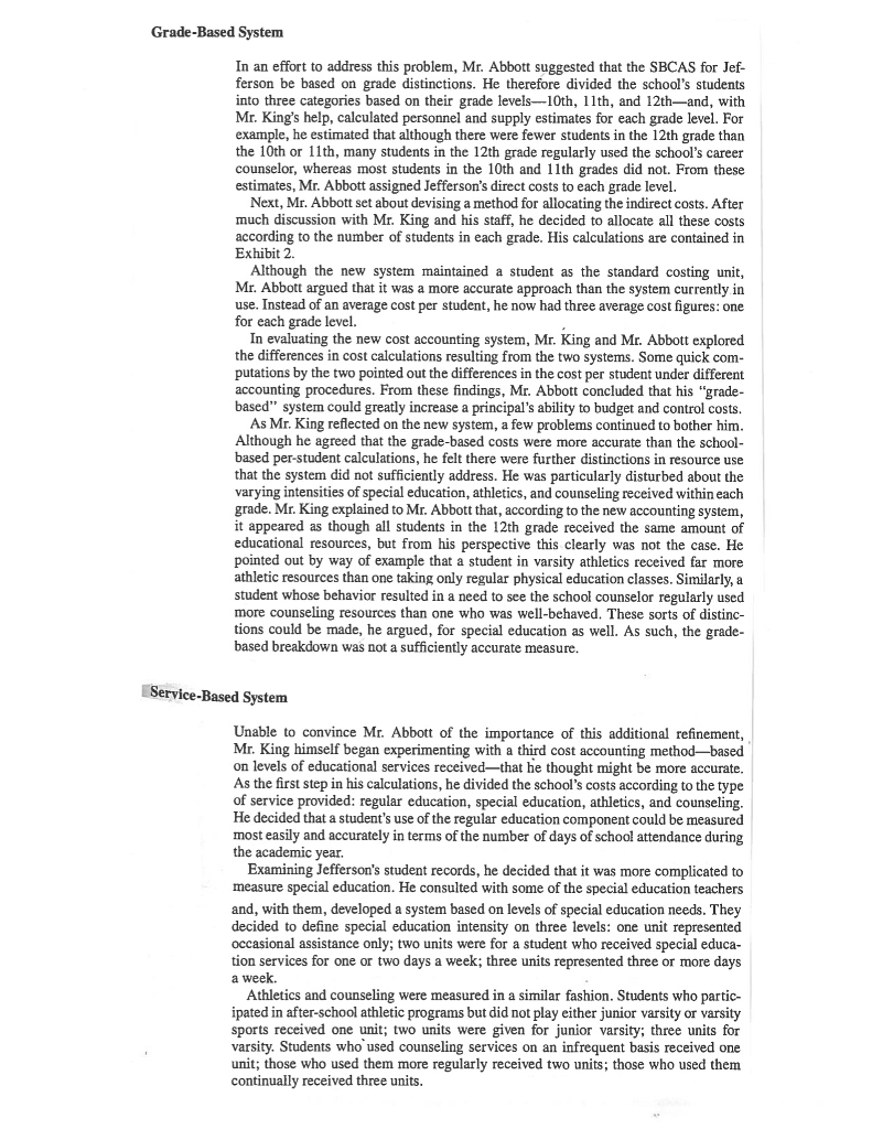  Grade-Based System In an effort to address this problem, Mr. Abbott