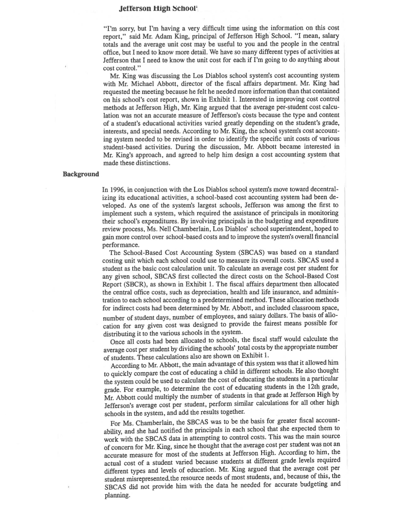 grade levels-10th, 11th, and 12th-and, with Mr. King's help, calculated personnel and