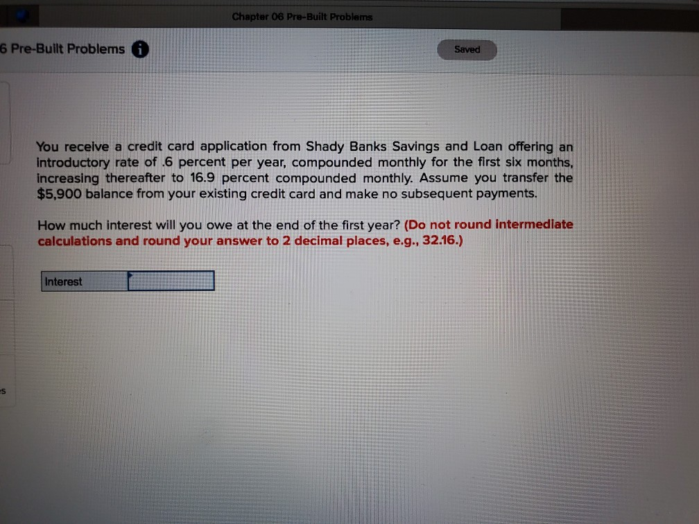  Chapter 06 Pre-Built Problems 6 Pre-Built Problems i Saved You receive