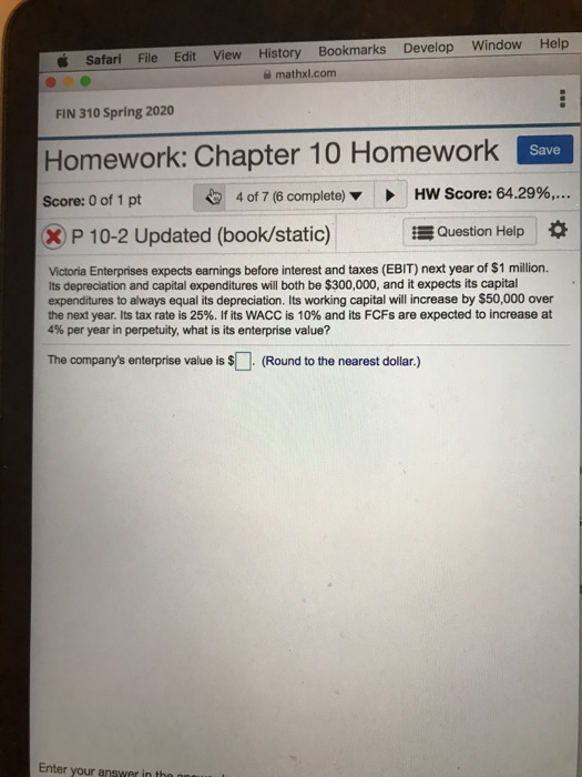  Develop Window Help Safari File Edit View History Bookmarks mathxl.com ...