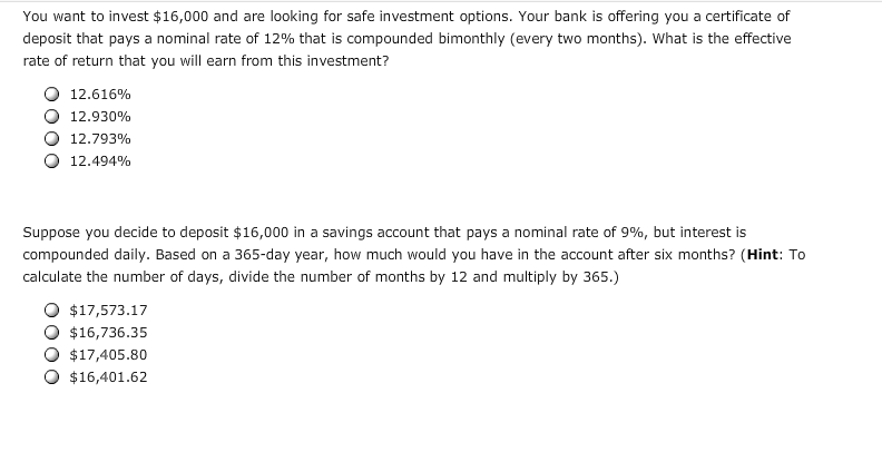 not function correctly. Click here to learn more 11. Nonannual compounding period