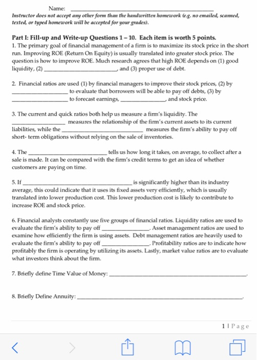  Name: Instructor does not accept any other form than the handwritten