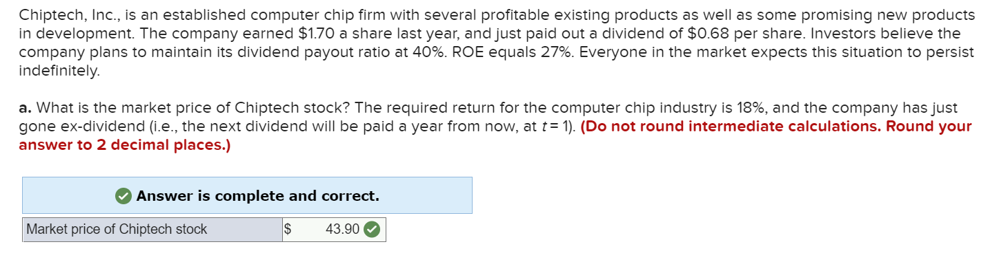  (ATTN: ONLY ANSWER PART E PLEASE) Chiptech, Inc., is an established