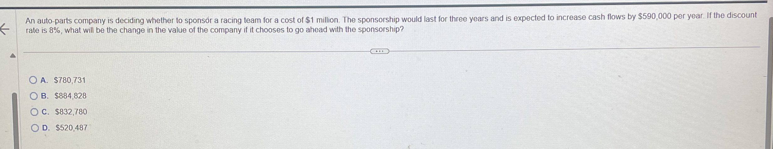  rate is 8%, what will be the change in the value