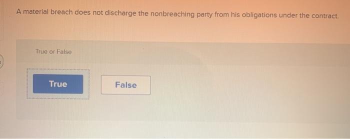 A material breach does not discharge the nonbreaching party from his