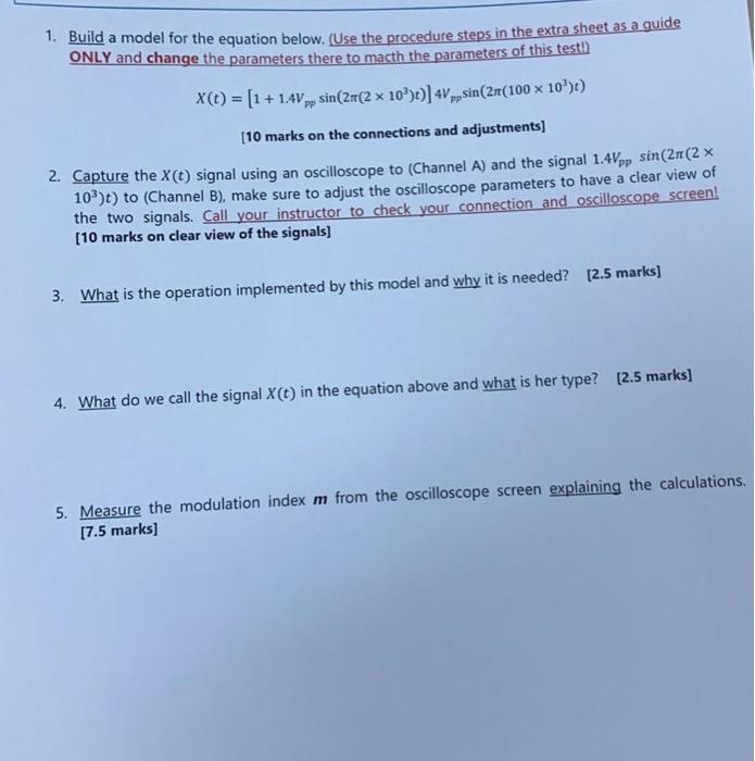 1. Build a model for the equation below. (Use the procedure