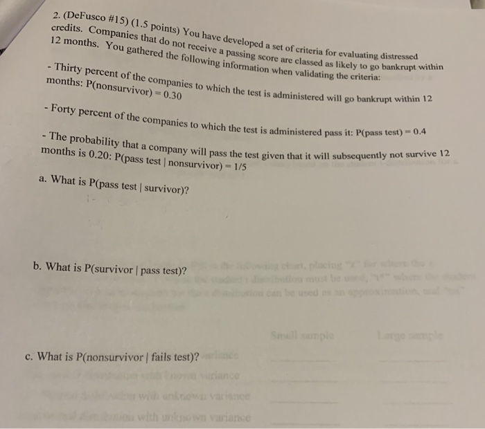 please answer it step by step show your work 2 (DeFusco #15)