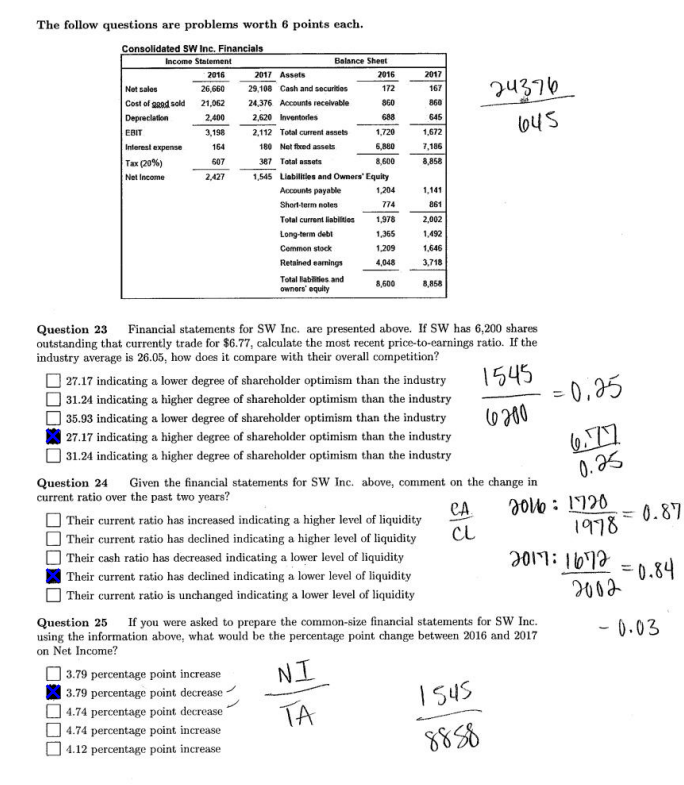 Please show all work on paper or show excel formulas correct