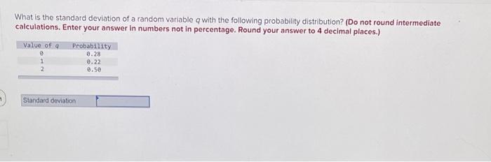  What is the standard deviation of a random variable with the