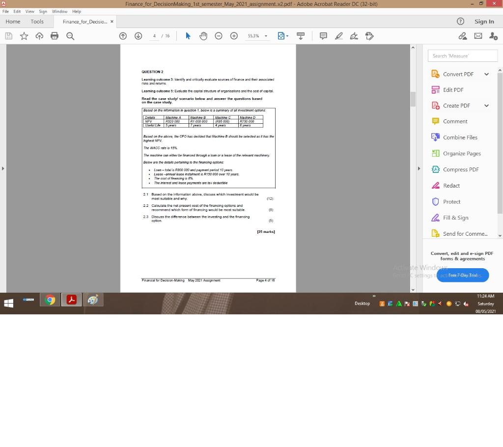  Finance_for_Decision Making 1st semester_May 2021 assignment.v2.pdf - Adobe Acrobat Reader DC