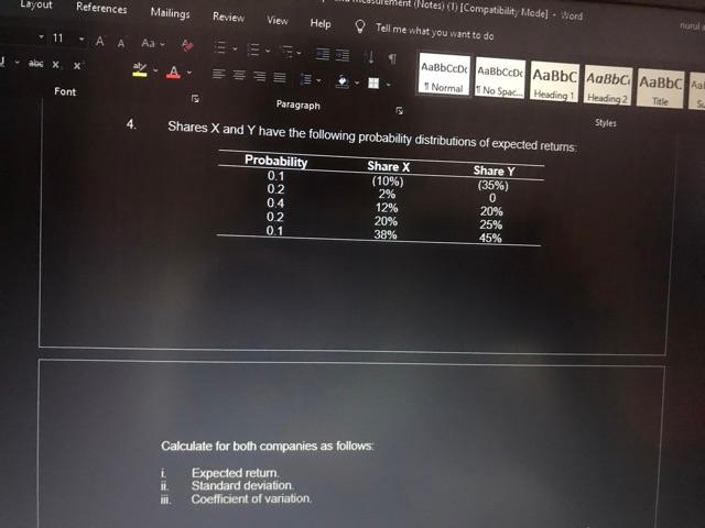  Layout References Mailings Review View Notes Compatibility Mode] - Word Tell