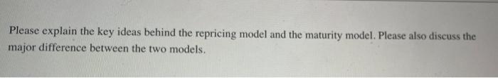  Please explain the key ideas behind the repricing model and the